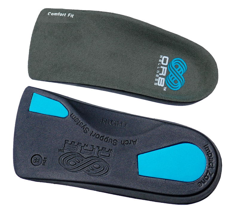 [Australia] - Plantar Fasciitis Bundle - Pair 3/4 Insoles + Pair 3/4 SLIM FIT Insoles. Orthotic Shoe Inserts for Men Women Foot Arch Support. L 9-10.5 