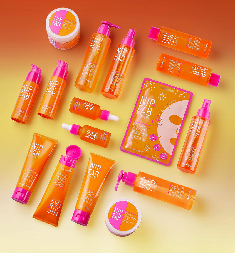 [Australia] - Nip + Fab Vitamin C Fix Gel Cleanser for Face, Brightening Hydrating Facial Cleansing Face Wash for Skin Toning, 145 ml 
