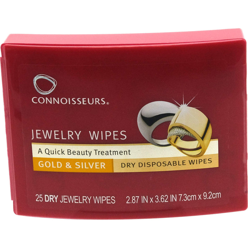 [Australia] - Connoisseurs Jewelry Dry Disposable Wipes 25 Count (6 Pack) 