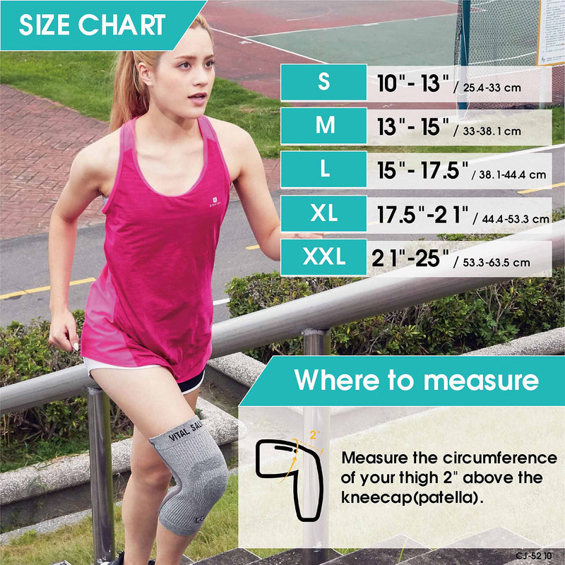[Australia] - Vital Salveo-Compression Recovery Knee Sleeves Braces ST3-Stay Warm Ideal for Sports and Daily Wear Pain Relief Protects Joint (1 Pair) X-Large 