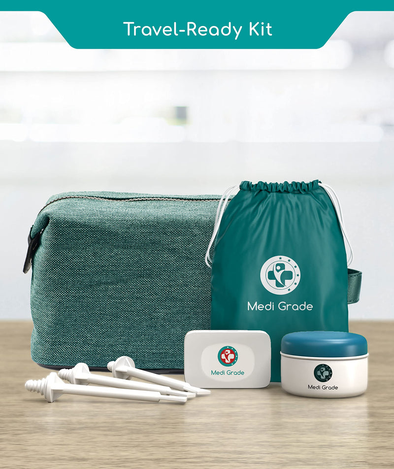 [Australia] - Medi Grade Nose Waxing Kit for Men & Women With 50x Nose Wax Sticks. 100g Nose Hair Wax Kit Including Skin Tape, Tweezers, Towel, Microwavable Cup & Storage Bag - Easy & Safe Nose wax kit 