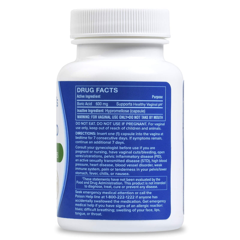 [Australia] - Boric Acid Suppositories (600mg) for Healthy Feminine pH Support. 30 Vaginal Suppository Capsules - by Doctor MK's® Natural 