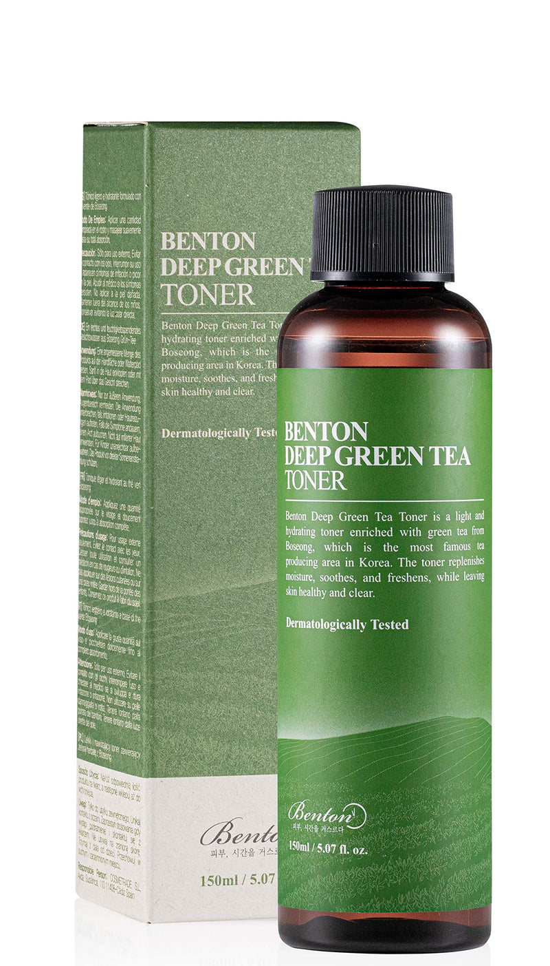 [Australia] - BENTON Deep Green Tea Toner 150 (5.07 fl.oz.) - Nourishing & Hydrating Facial Toner for Oily and Sensitive Skin, Skin Soothing & Purifying 