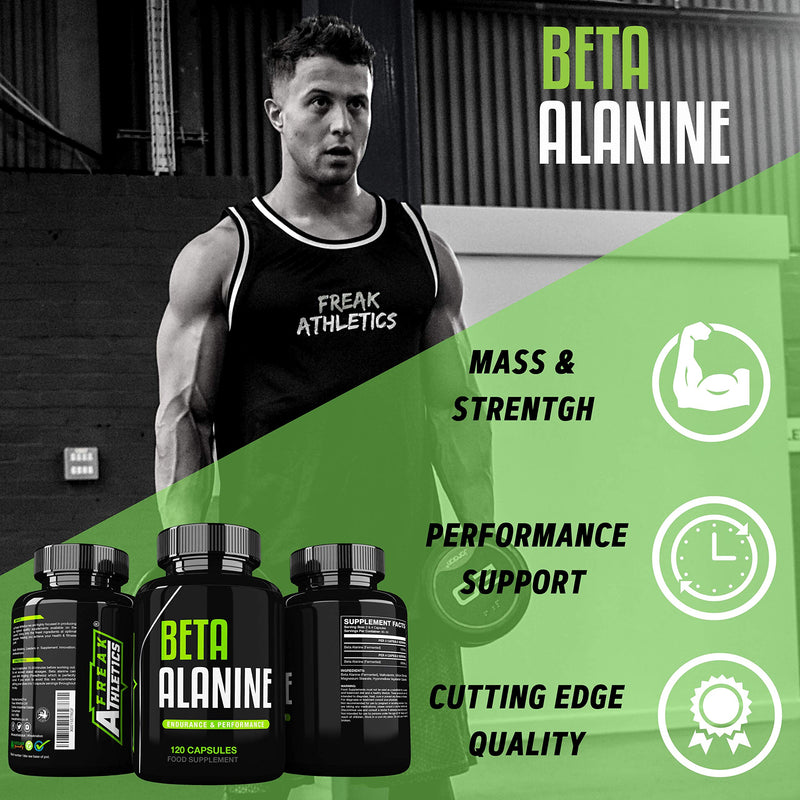 [Australia] - Beta Alanine 750mg Capsules by Freak Athletics - 120 Capsules Premium Beta Alanine Supplement UK Made Suitable for Men & Women 