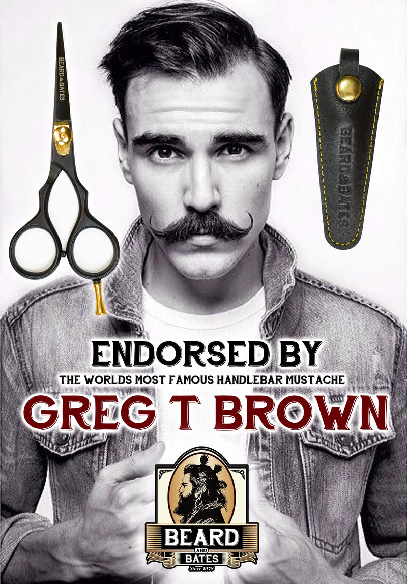 [Australia] - Beard & Bates | 1878 Black Label Shears | Premium Grooming Scissors with Holster for Beards and Mustaches 