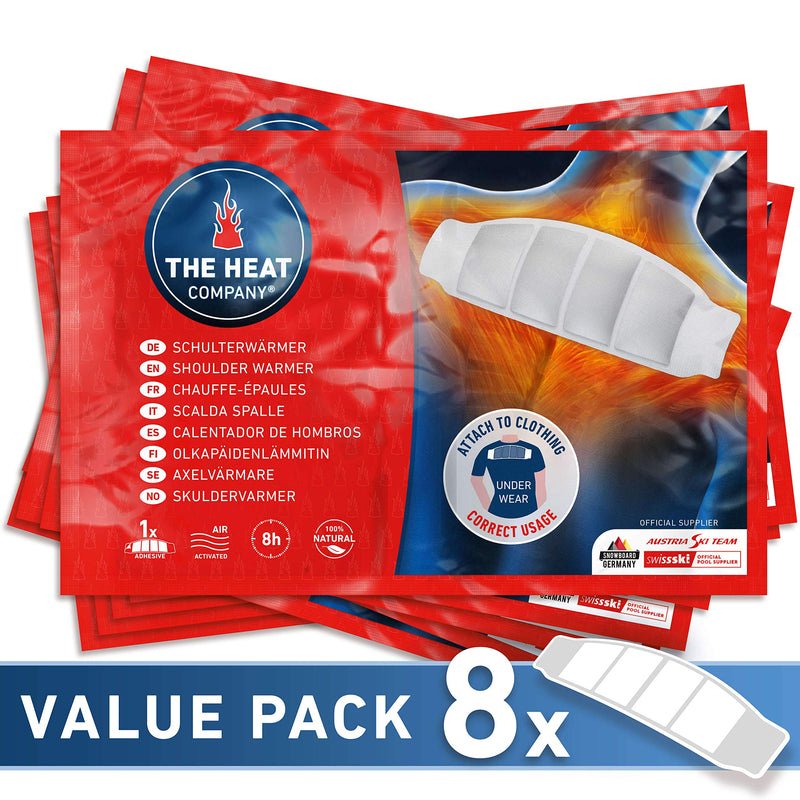 [Australia] - THE HEAT COMPANY Shoulderwarmer - 8 Pieces - EXTRA WARM - Adhesive - Neck Warmer - 8 Hours Pleasant Warmth - Instant Heat - Air Activated - Purely Natural 