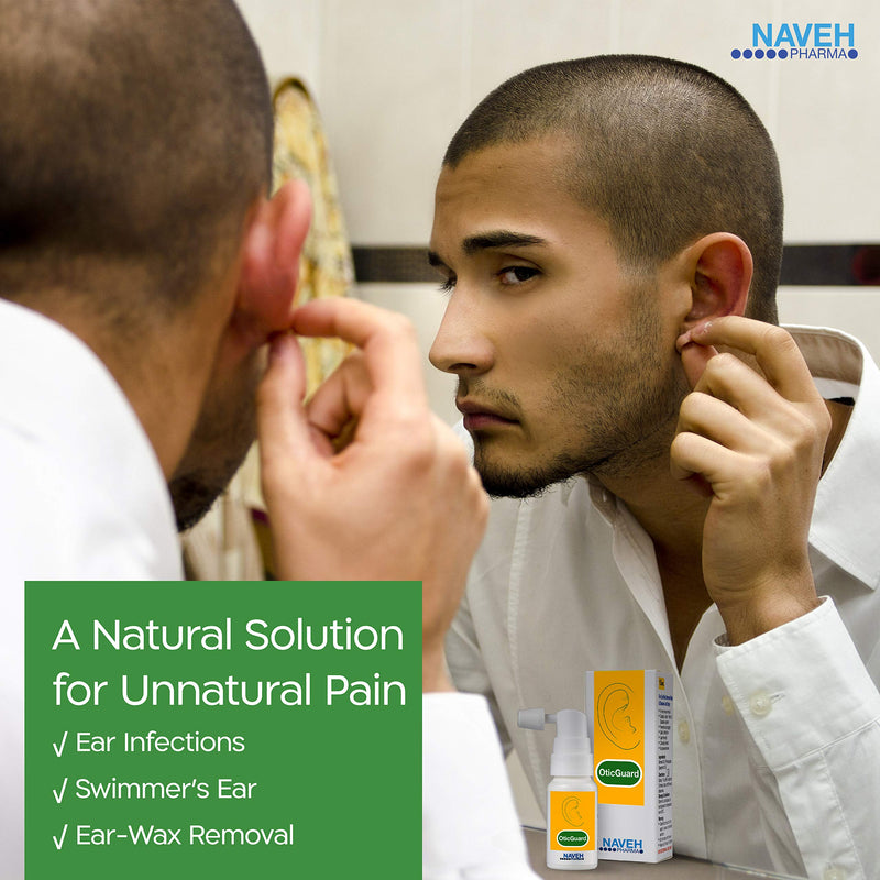 [Australia] - NAVEH PHARMA Otic Guard Natural Ear Wax Removal Spray – Herbal-Oil Blend for Ear Infections and Ear Pain in Adults – Ear Wax Softener for Clogged Ear Relief and Swimmer’s Ear 1 Fl Oz 1 Ounce (Pack of 1) 