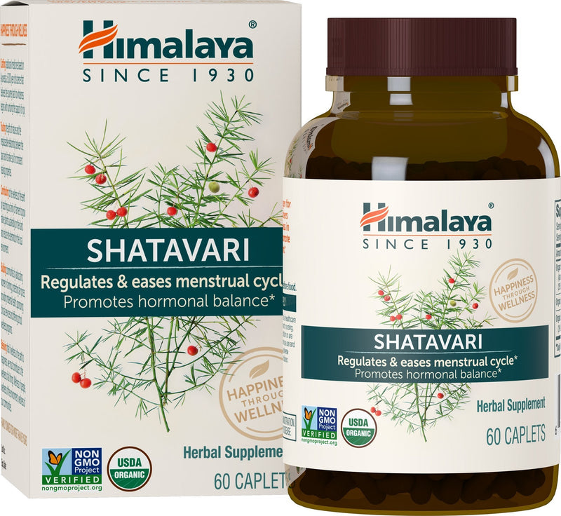 [Australia] - Himalaya Organic Shatavari for PMS, Menstrual Cramp Relief, Menopause Support, and Women's Health, 1,300 mg, 60 Caplets, 2 Month Supply, 2 Pack 