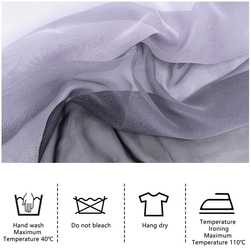 [Australia] - BLURBE Ladies Scarf- Women Silk Chiffon Scarf, Ombre Georgette Elegant Long Lightweight Soft Shawl Wrap Stole Fashion Scarves for Women Best Gift, 160 × 50CM Black 