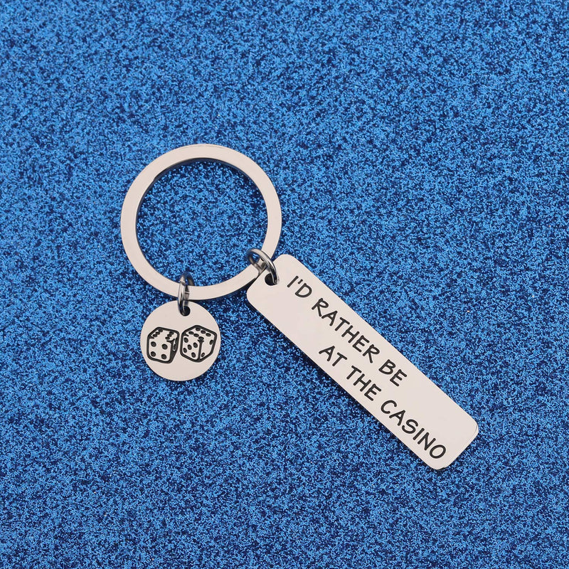 [Australia] - WUSUANED Gambler Gift I'd Rather Be at The Casino Lucky Dice Keychain Casino Lover Gift Gambling Jewelry I'd rather be at the casino keychain 