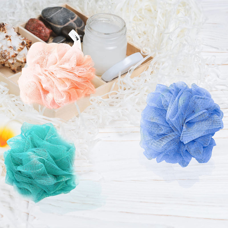 [Australia] - 00000000 Reverporium Bath Sponges Shower Loofah - 4Pcs Shower Sponges Scrubber Exfoliator Body Puffs for Use in Shower - Sponge Shower Puffs for Adults - (Multipack) 