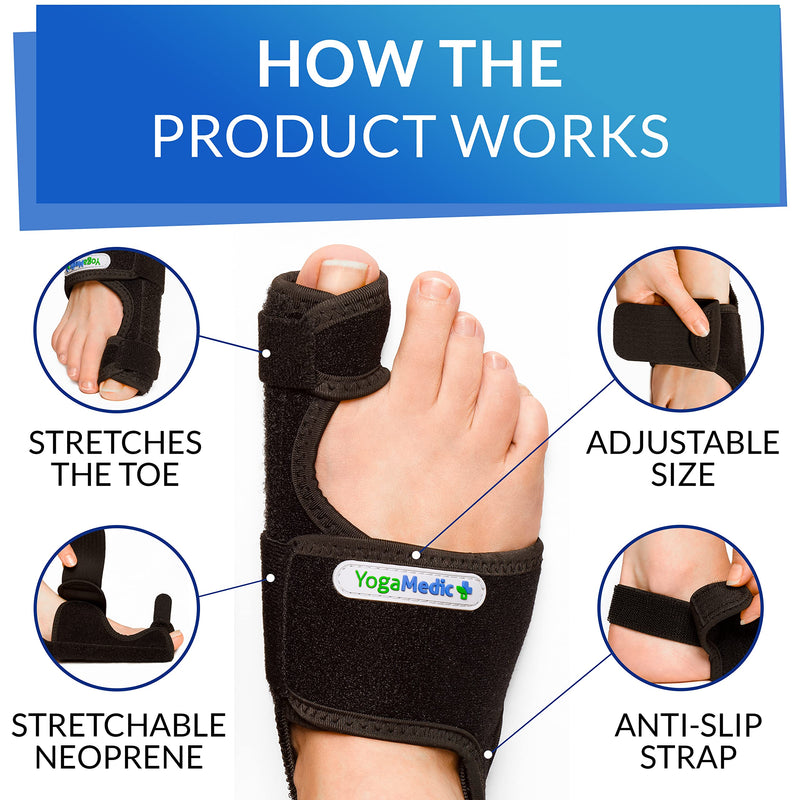 [Australia] - Bunion Corrector Big Toe Straightener - 2x Bunion Splints, 2x Silicone Bunion Correctors - Adjustable, Day & Night Support Kit 