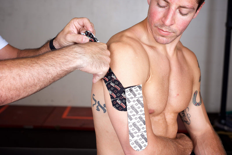 [Australia] - Rocktape Kinesiology Tape Athletes, Water Resistant, Reduce Pain & Injury Recovery, Wide 10cm x 5m for Large Muscle Groups, Uncut, Blue 