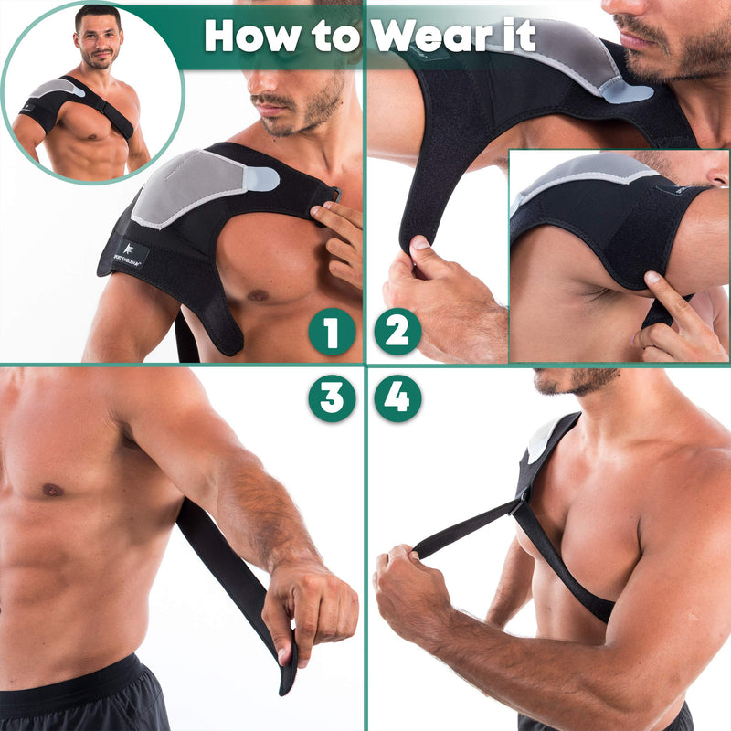 [Australia] - Shoulder Brace for Women or Men, Shoulder Support for Torn Rotator Cuff, Compression Sleeve for Pain Relief, Stability Brace and Shoulder Immobilizer for Dislocation, Subluxation (Small-Medium) 