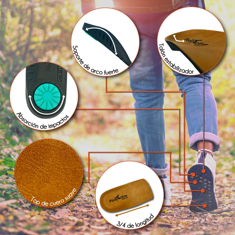 [Australia] - Leather Arch Support Orthotic Insole | FOOTACTIVE Nature | Proven to Help Reduce Heel Pain, Plantar Fasciitis, Knee Pain, Back Pain and Achilles Tendonitis 3/4.5 UK 