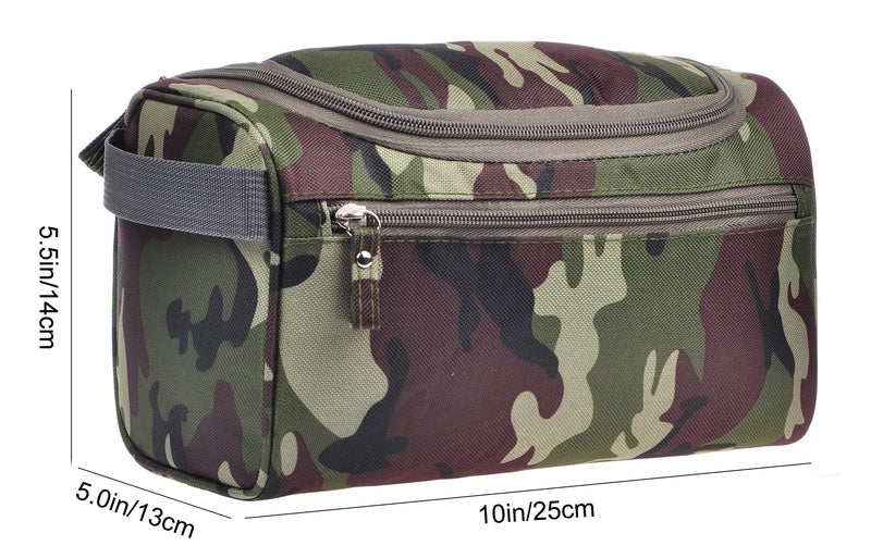 [Australia] - Vercord Mens Toiletry Bag Wash Travel Small Shaving Dop Kit Shower Bathroom Ditty Hygiene Bag Camo Dark Green 