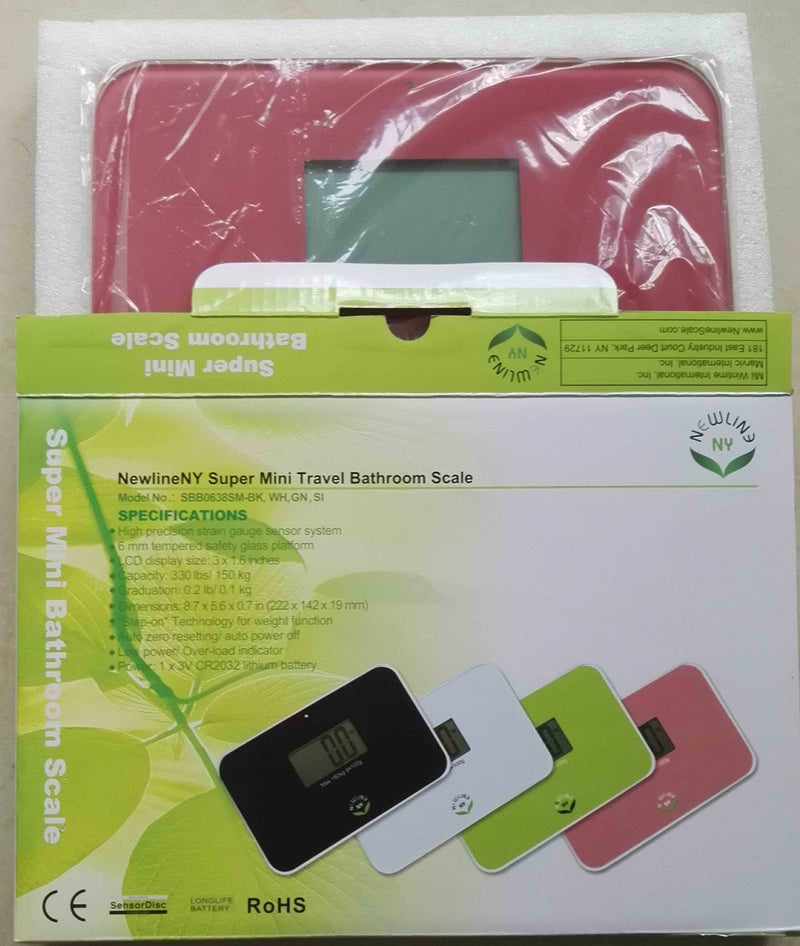 [Australia] - NewlineNY Auto Step On Super Mini Travel Bathroom Scale, 5.25" x 8.5" SBB0638SM (Strawberry Ice) Strawberry Ice 