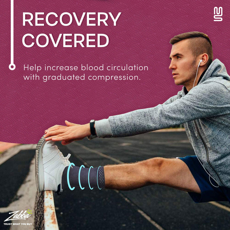 [Australia] - Modetro Sports Ankle Brace Compression Support Sleeve w/Free Ankle Strap-Achilles Tendon Support,Ankle Support for Ligament Damage L (1 Pair) Black 