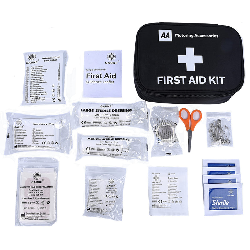 [Australia] - AA Standard First Aid Kit - AA0095 - Family Essential for Car Home Holidays Travel Camping Caravans Office & AA Compact Universal Car Bulb/Fuse Kit AA0552 