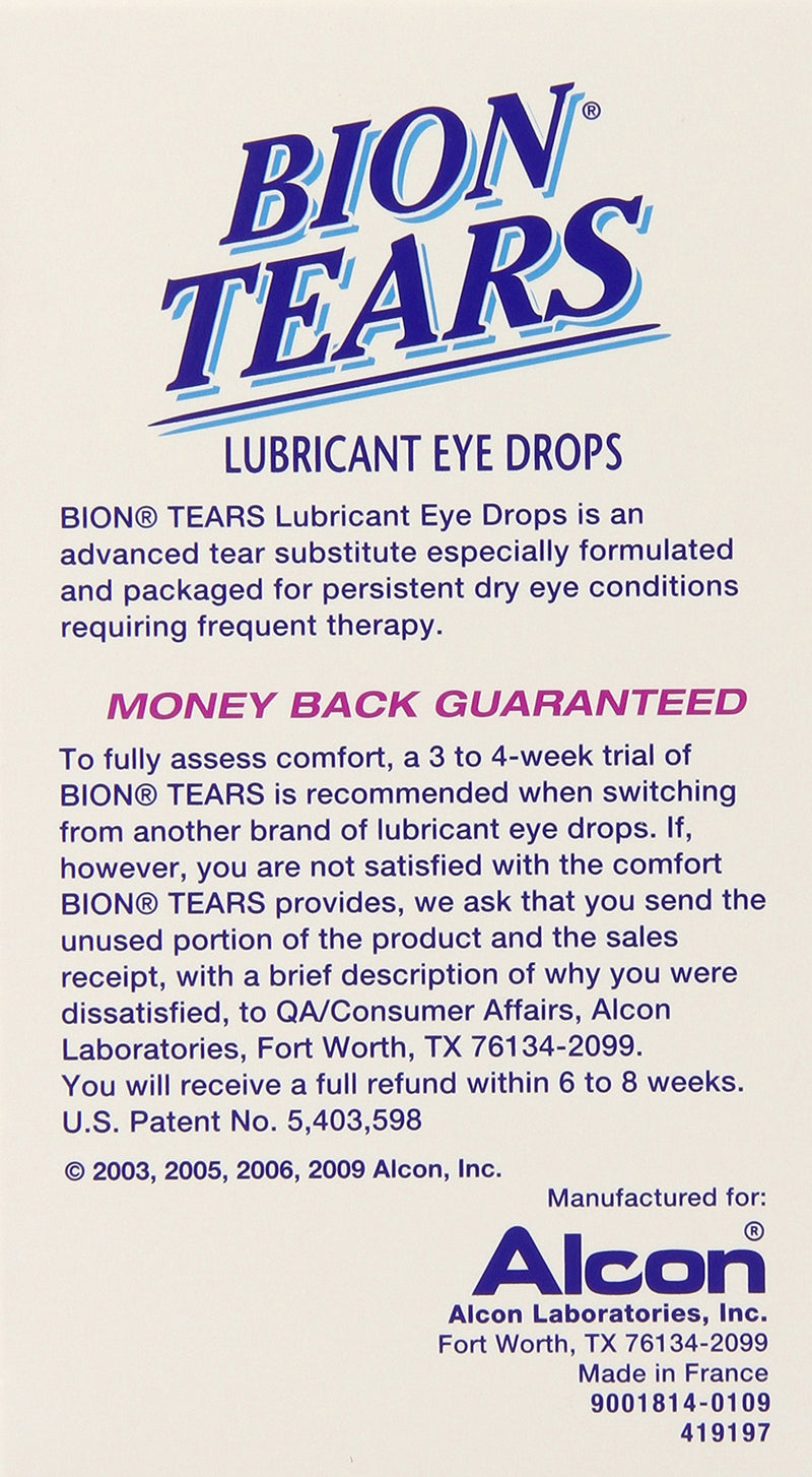 [Australia] - Bion Tears Lubricant Eye Drops-0.015 oz, 28 ct Single Use Vials, 2 pk 