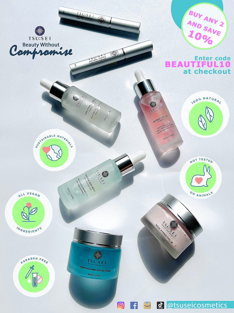 [Australia] - Organic Pure Hyaluronic Acid Gel Cream for Women by TSU:SEI. Hyaluronic Acid with 3 Different Weight Molecules. Anti Wrinkle, Anti Aging Face Moisturizer. 50ml. ALL NATURAL. Cruelty Free Skin Care. 