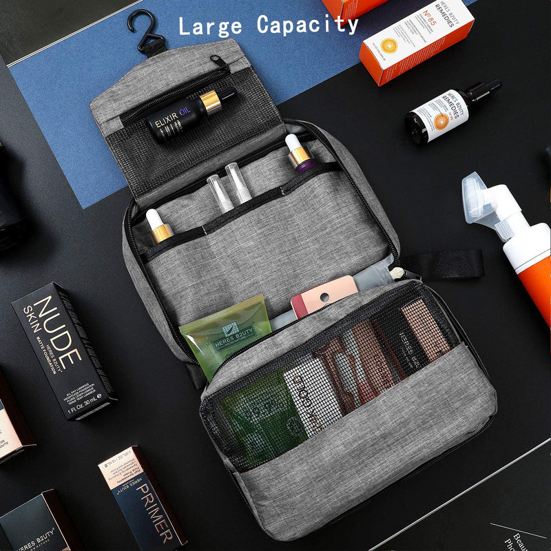 [Australia] - Mens Toiletry Bag Hanging Travel Shaving Dopp Kit Waterproof Organizer Bag Perfect Travel Accessory Gift (Gray) Gray 