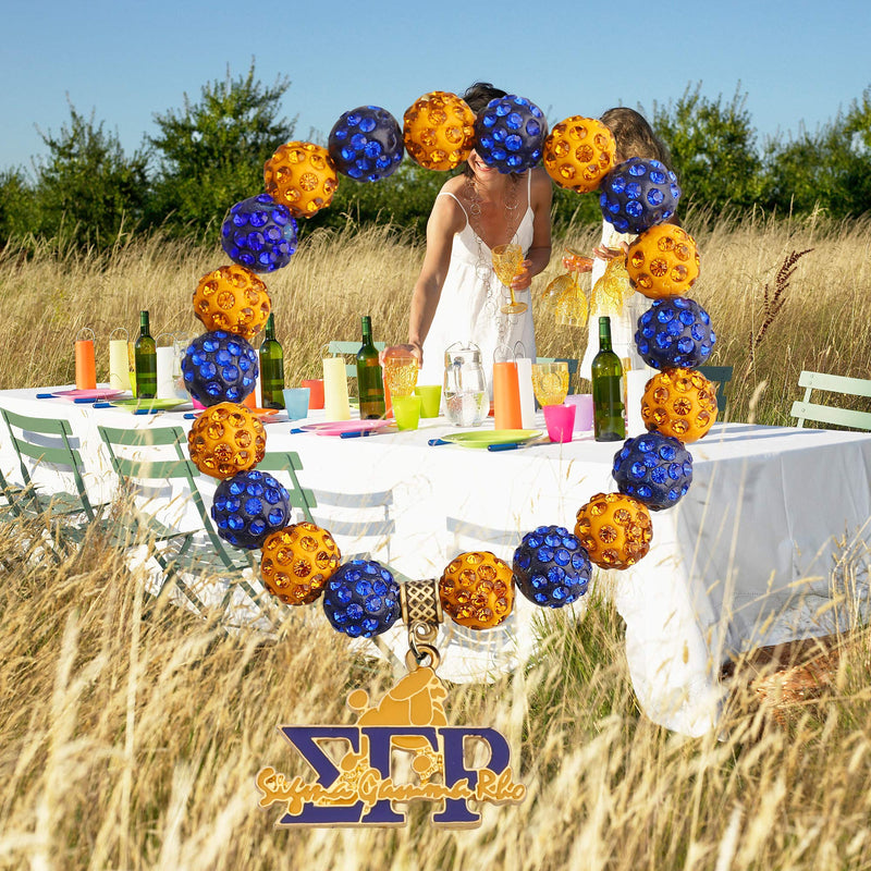 [Australia] - UJIMS Sigma Gamma Rho Sorority Paraphernalia Necklace SGRho Inspired Gift Earrings Greek Greece Sorority Gift for Her SGRho Inspired Bead Bracelet 