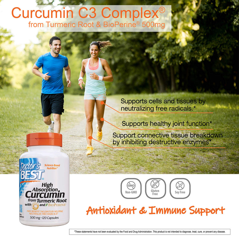 [Australia] - Doctor's Best DRB-00107 High Absorption Curcumin From Turmeric Root with C3 Complex & BioPerine 500mg (120 Capsules) 