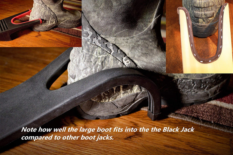 [Australia] - Black Jack Boot Jack Puller | Boot Remover | Shoe Jack Remover By Chuck's Woodbarn Black Leather 
