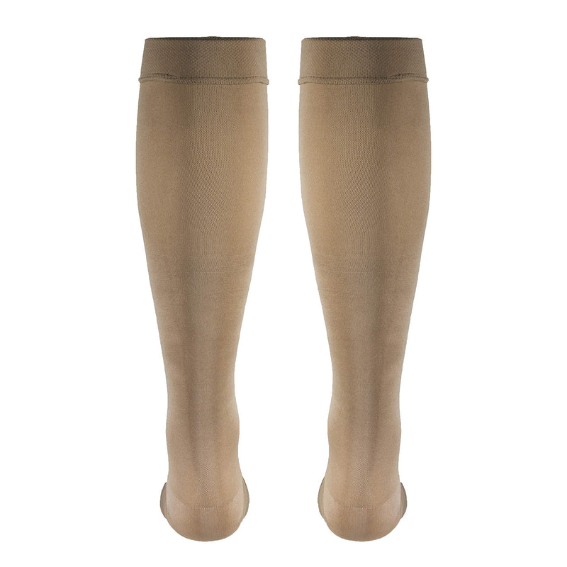 [Australia] - Truform Women's Compression Stockings, 20-30 mmHg, Knee High Length, Open Toe, Opaque, Beige, Medium Beige (Open Toe) Medium (1 Pair) Open Toe 20-30 mmHg 