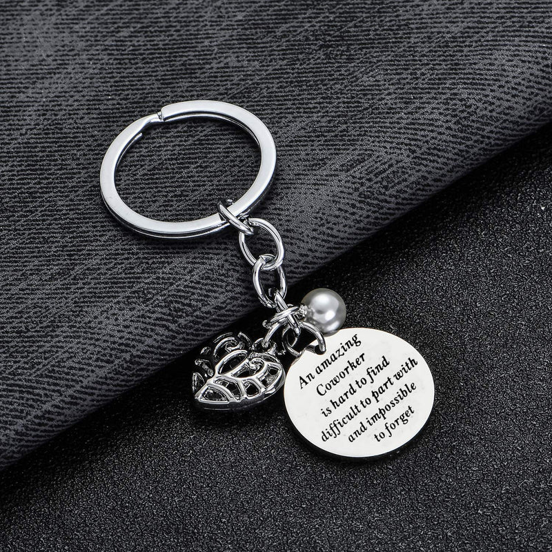 [Australia] - BESPMOSP Coworker Leaving Heart Keychain an Amazing Coworker is Hard to Find Difficult to Part with and Impossible to Forget Goodbye Gifts for Best Coworker Colleague and Boss 