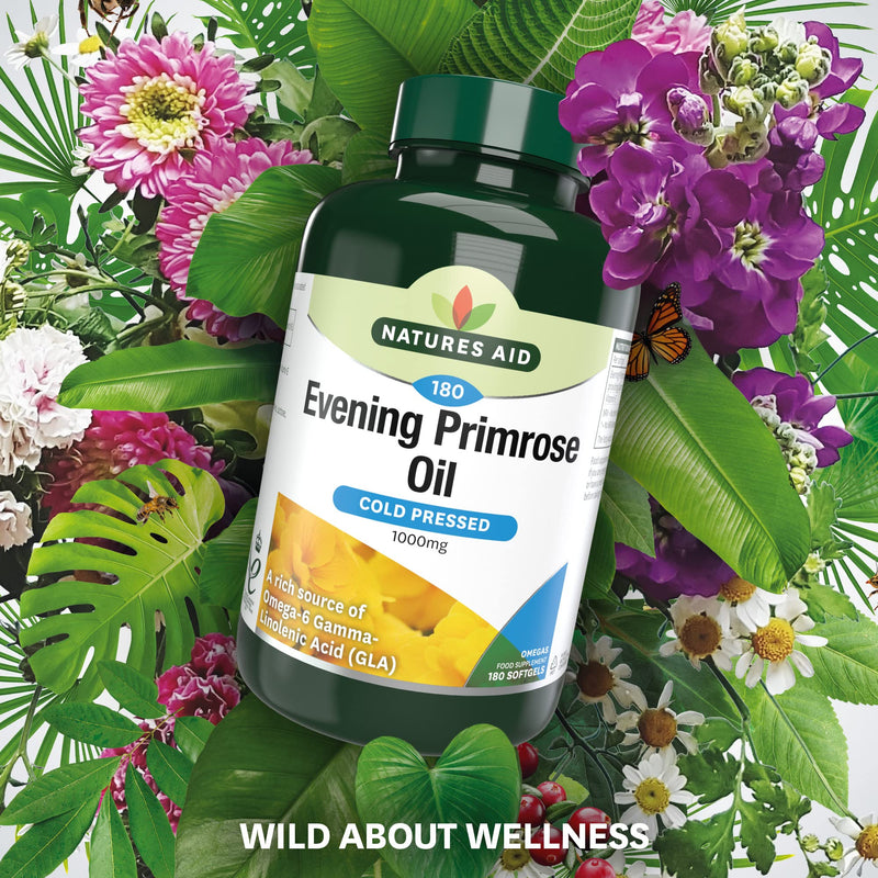 [Australia] - Natures Aid Evening Primrose Oil 1000 mg, Cold Pressed, Omega-6 GLA, 180 Softgel Capsules 