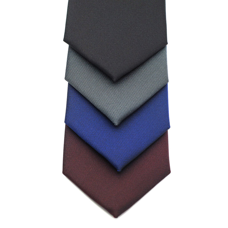 [Australia] - ZENXUS Solid Skinny Ties for Men, 2.5 Inch Slim Tis Basic Color 4-Pack, Solid Ties for Wedding|Party|Office|Gift #Matte Mix-1 