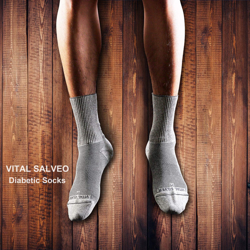 [Australia] - Vital Salveo- Soft Non Binding Seamless Circulation Diabetic Socks- Crew long (3 pairs) L 