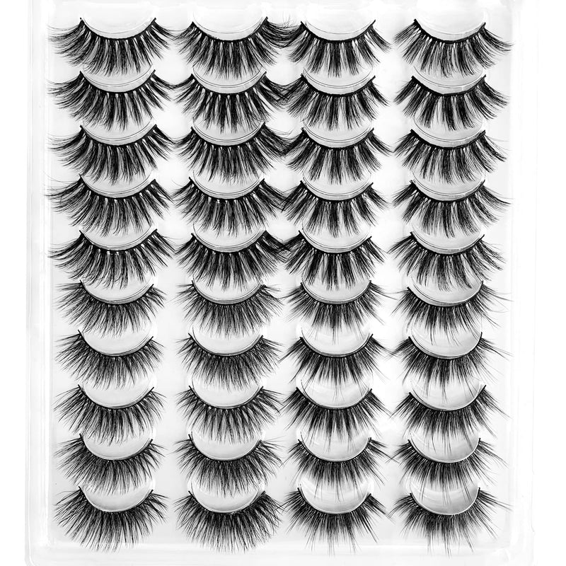 [Australia] - PURELEOR 20 Pairs False Eyelashes 4 Styles Mixed 3D Faux Mink Lashes Fake Eyelash（Mixed-01） Mixed-01 