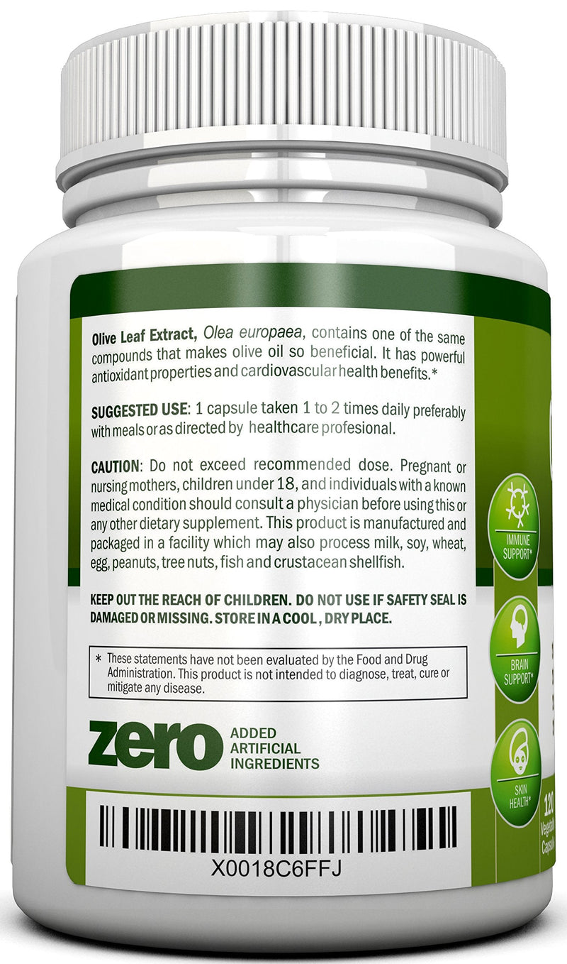 [Australia] - Olive Leaf Extract - 750 Mg - 120 Capsules - Extra Strength - 20% Oleuropein - Non-GMO Formula - Premium Quality From Pure Olive Leaves - Powerful Antioxidant - Great for Heart, Skin and Immune System 