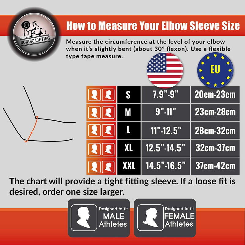 [Australia] - Elbow Compression Sleeves (1 Pair) - Support for Tendonitis Prevention & Recovery (Large) Large 