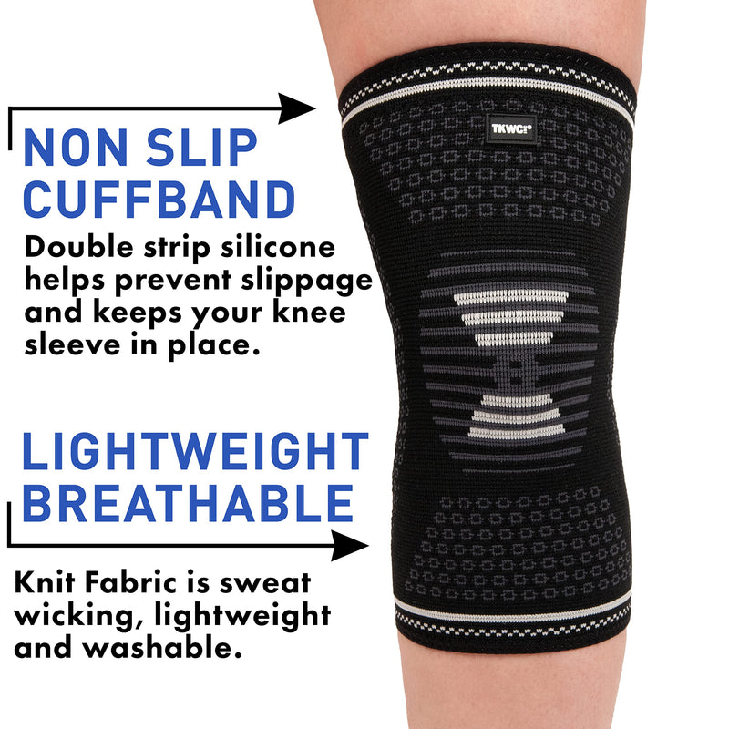 [Australia] - TKWC Knee Brace Compression Sleeve for Men Women, Knee Support for running, weightlifting, BasketBall , Knee Pads for Meniscus Tear, ACL, Arthritis and Knee Pain Relief (Medium) Medium 