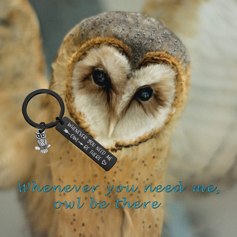 [Australia] - MAOFAED Owl Keychain BFF Keychain Friendship Keychain Whenever You Need Me Owl Be There Sympathy Gift Stay Strong Gift Owl Be There Black 