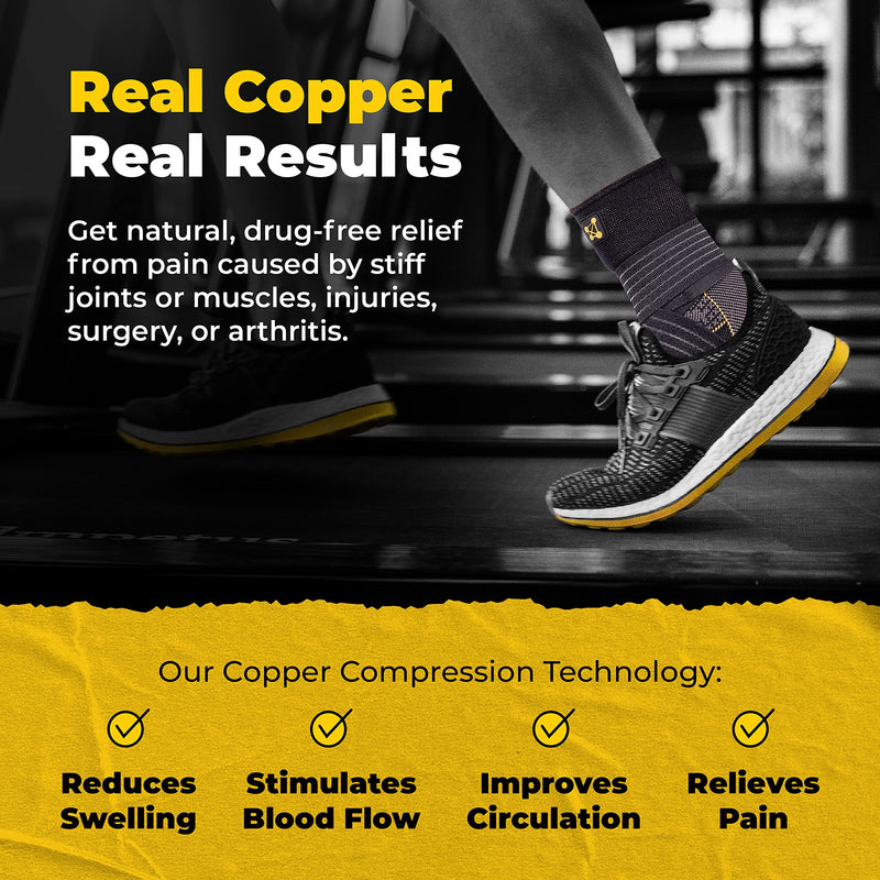 [Australia] - Ankle Brace for Women and Men - Adjustable Strap for Arch Support - Plantar Fasciitis Brace for Sprained Ankle Achilles Tendonitis Pain and Injured Foot - Breathable Copper Infused Nylon (Small) Small 