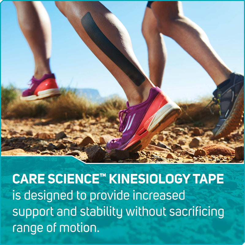 [Australia] - Care Science Waterproof Kinesiology Tape, 40 ct Precut Strips (2 Rolls), Black | Elastic Sports & Weightlifting Tape Supports Muscles & Joints. Water Resistant 