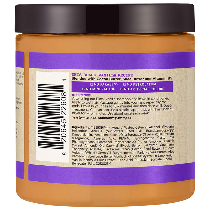 [Australia] - Carol's Daughter Black Vanilla Moisture and Shine Hair Smoothie For Dry Hair and Dull Hair, with Shea Butter, Cocoa Butter and Vitamin B5, Paraben Free Hair Treatment, 8 oz (Packaging May Vary) 