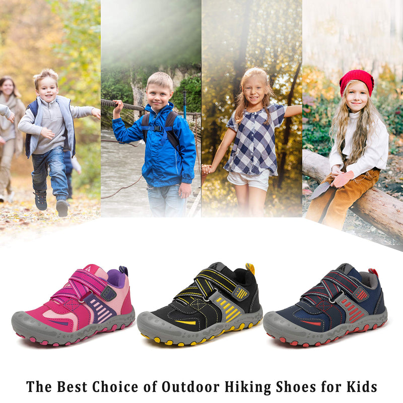 [Australia] - Mishansha Boys Girls Hiking Shoes Kids Anti Collision Non Slip Sneakers Outdoor Trekking Walking Climbing Running 7.5 Toddler Black 