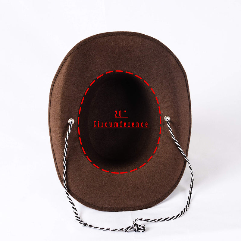 [Australia] - Baby sized Cowboy hat,Baby Cowgirl Hats Brown 1 Piece , Infant Party Cowboy Hats Size Small Cowboy Hats for Toddler - 20” Circumference – One Size Fits Most – Western Cowboy Costume Accessories 