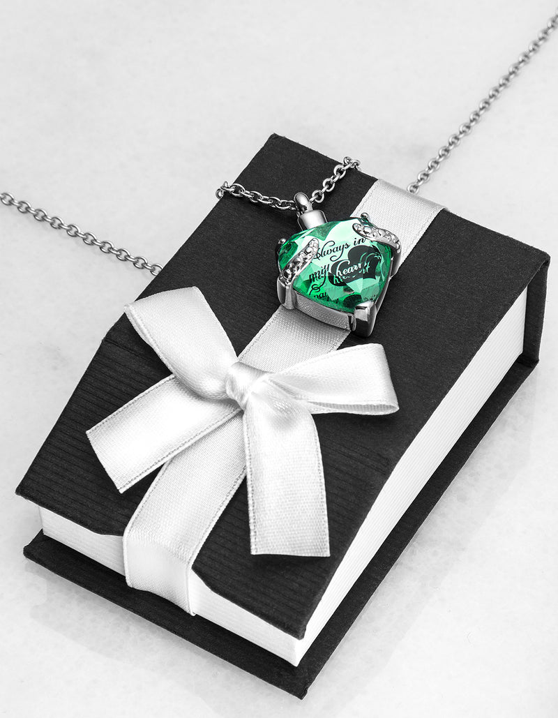 [Australia] - Smartchoice Cremation Jewelry For Ashes Urn Necklace Heart Pendant With Beautiful Presentation Gift Box With Stainless Chain And Accessories, Green 