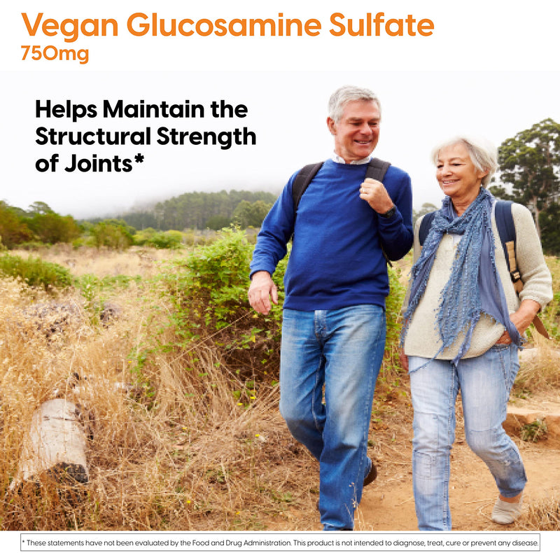 [Australia] - Doctor's Best Vegan Glucosamine Sulfate, Joint Support, Non-GMO, Vegan, Gluten Free, Soy Free, 750 mg 180 Veggie Caps 