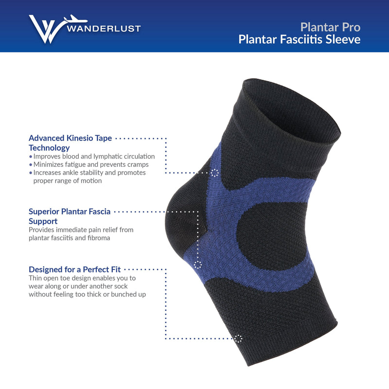 [Australia] - Wanderlust Plantar Fasciitis Sleeves - Open Toe Compression Socks With KT Tape Medium 