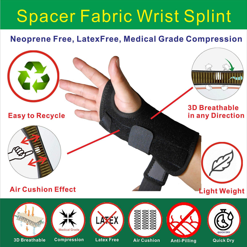 [Australia] - IRUFA,WS-OS-53,New 3D Breathable Patented Fabric RSI Wrist Splint Brace Support, Night Support for Carpal Tunnel Syndrome, Sports, Sprains, Arthritis and Tendinitis (Right Hand) Right Hand 