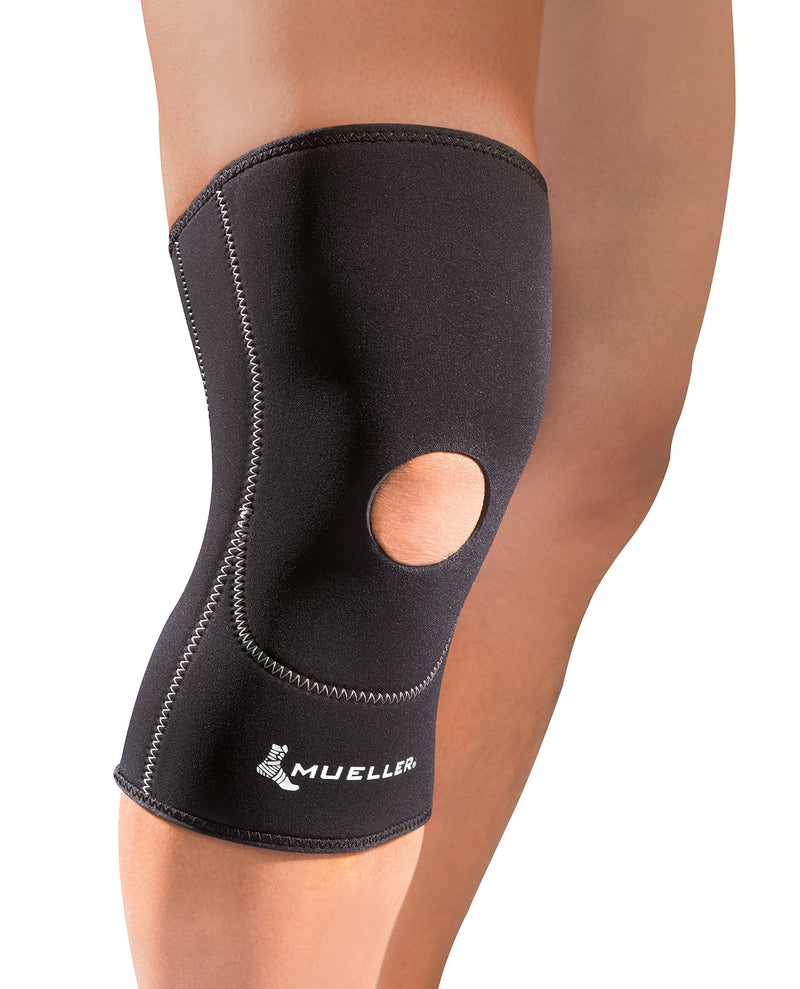 [Australia] - Mueller Sports Medicine Open Patella Knee Support Sleeve, For Men and Women, Black, Large New & Improved Sleeve LG 