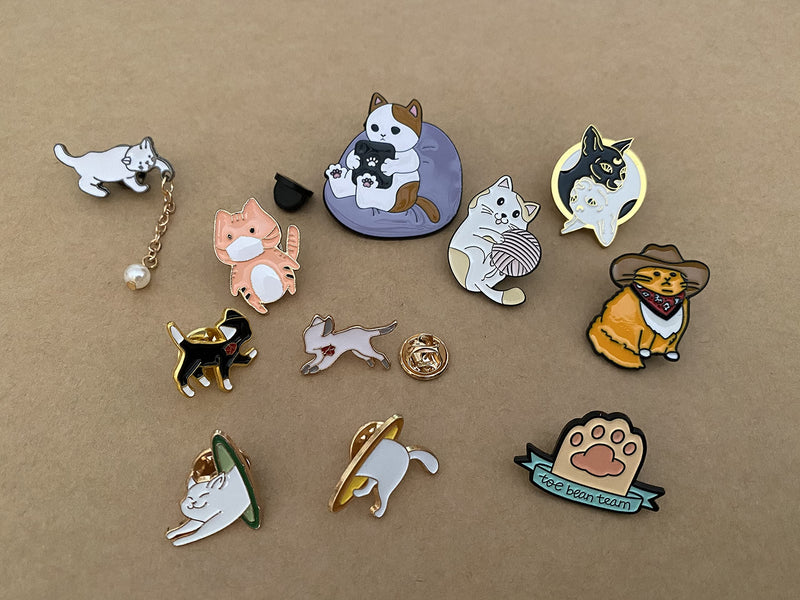 [Australia] - 11Pcs Cat Cute Pins Sets Cartoon Enamel Pins Brooch for cat lovers Lapel Pins Badges Accessories Gifts 